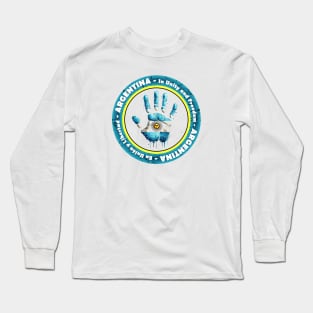 Argentina Motto Hand DNA Watercolor Art In Unity and Freedom Long Sleeve T-Shirt